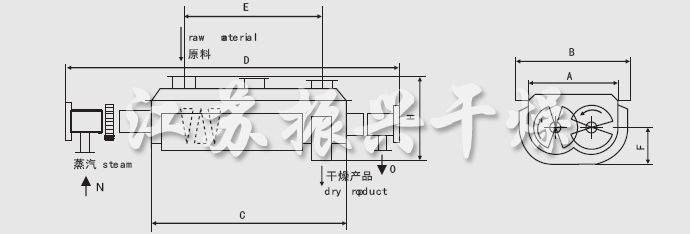 JYG係列空心槳葉幹燥機安裝結構圖 JYG係列空心(xīn)槳葉幹燥機安裝結構(gòu)圖