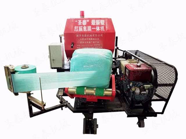 打（dǎ）捆包膜（mó）機體積小、重量、結構緊湊、操作方便
